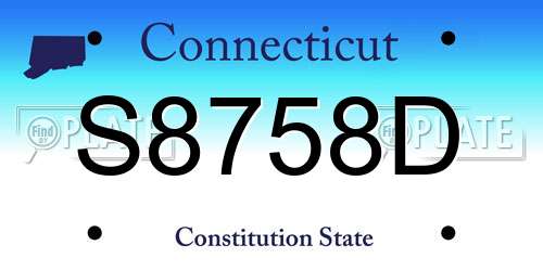 S8758D Connecticut License Plate