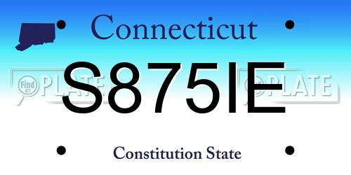 S875IE Connecticut License Plate