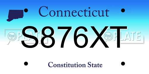 S876XT Connecticut License Plate
