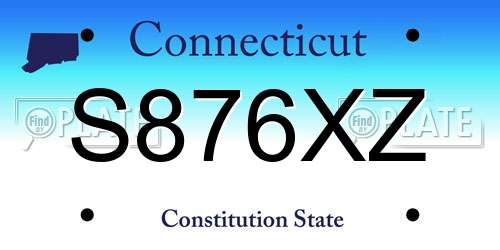 S876XZ Connecticut License Plate