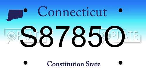 S8785O Connecticut License Plate