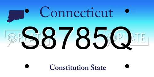 S8785Q Connecticut License Plate