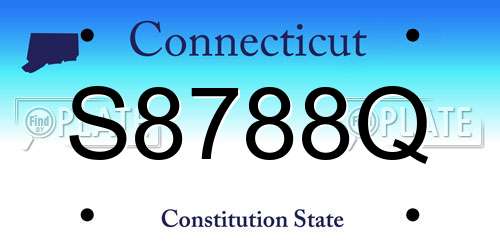 S8788Q Connecticut License Plate