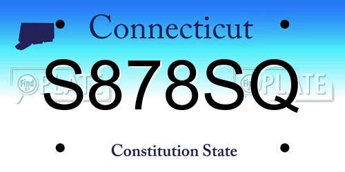 S878SQ Connecticut License Plate