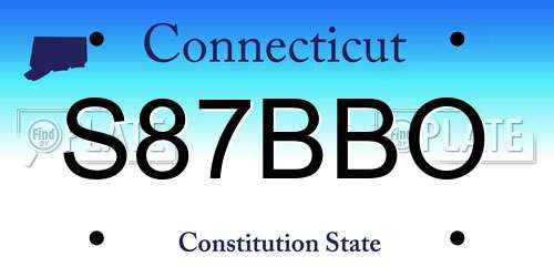 S87BBO Connecticut License Plate