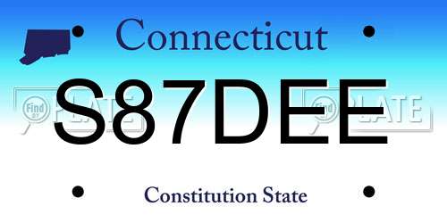 S87DEE Connecticut License Plate