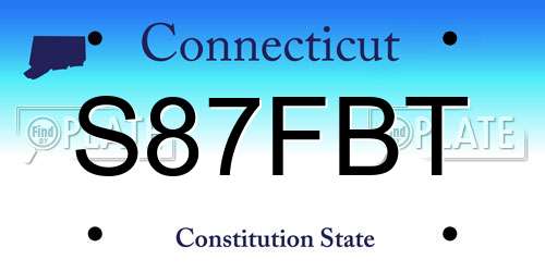 S87FBT Connecticut License Plate