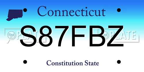 S87FBZ Connecticut License Plate