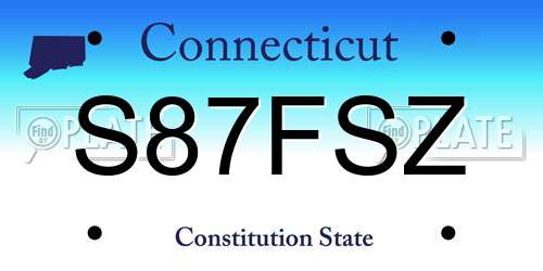 S87FSZ Connecticut License Plate