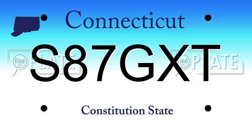 S87GXT Connecticut License Plate