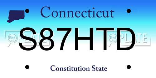 S87HTD Connecticut License Plate