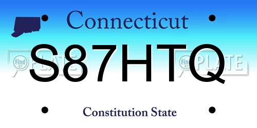 S87HTQ Connecticut License Plate