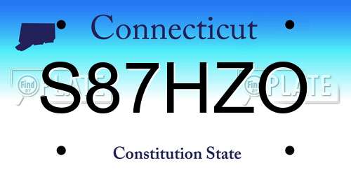 S87HZO Connecticut License Plate