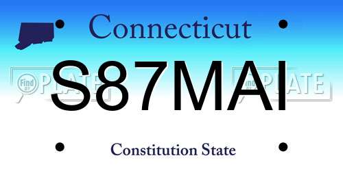 S87MAI Connecticut License Plate
