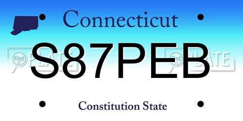 S87PEB Connecticut License Plate