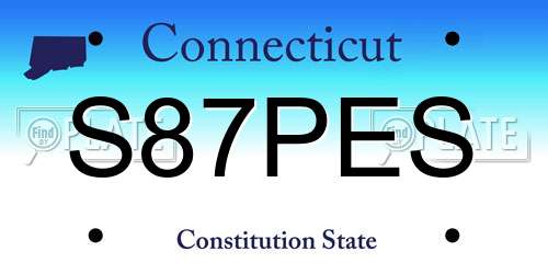S87PES Connecticut License Plate