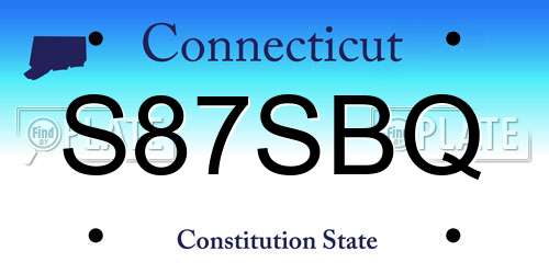 S87SBQ Connecticut License Plate