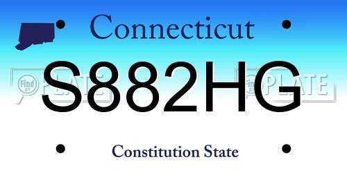 S882HG Connecticut License Plate