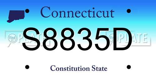 S8835D Connecticut License Plate