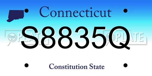 S8835Q Connecticut License Plate