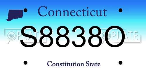 S8838O Connecticut License Plate