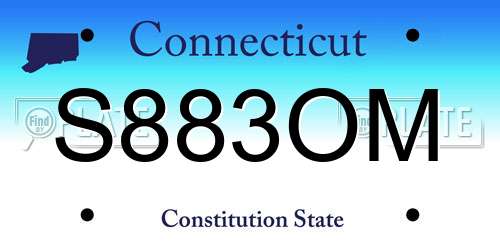 S883OM Connecticut License Plate