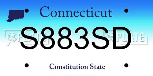 S883SD Connecticut License Plate
