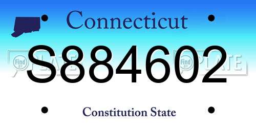 S884602 Connecticut License Plate