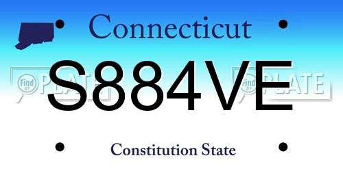 S884VE Connecticut License Plate