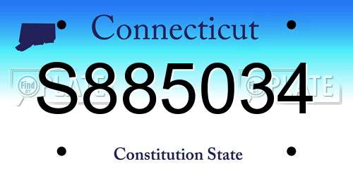 S885034 Connecticut License Plate