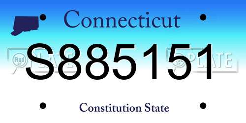 S885151 Connecticut License Plate