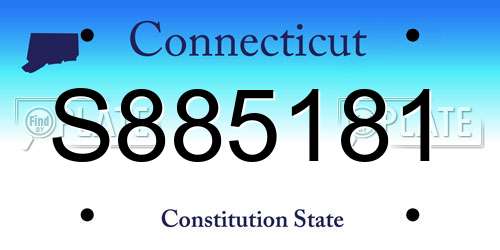 S885181 Connecticut License Plate