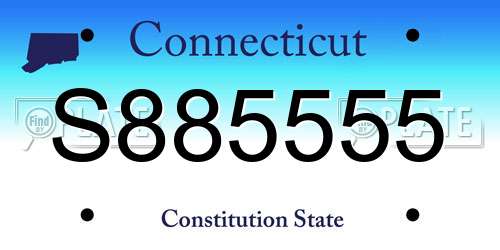 S885555 Connecticut License Plate