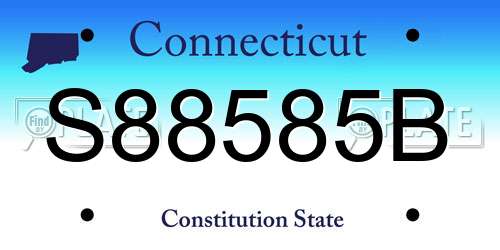 S88585B Connecticut License Plate