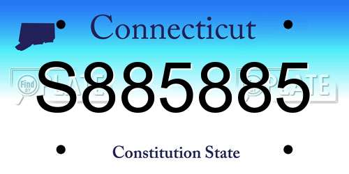 S885885 Connecticut License Plate