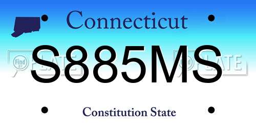 S885MS Connecticut License Plate