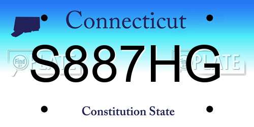S887HG Connecticut License Plate