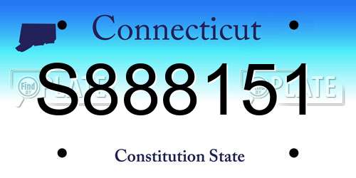 S888151 Connecticut License Plate