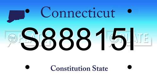S88815I Connecticut License Plate