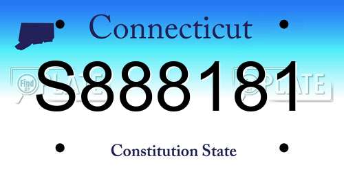 S888181 Connecticut License Plate