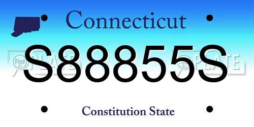 S88855S Connecticut License Plate