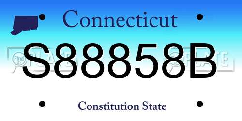 S88858B Connecticut License Plate