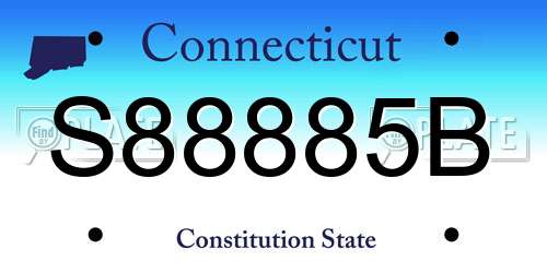 S88885B Connecticut License Plate
