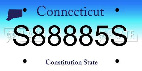 S88885S Connecticut License Plate