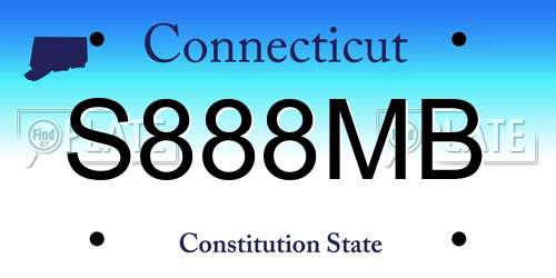 S888MB Connecticut License Plate