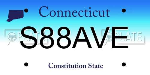 S88AVE Connecticut License Plate