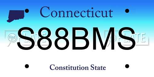 S88BMS Connecticut License Plate