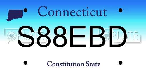 S88EBD Connecticut License Plate