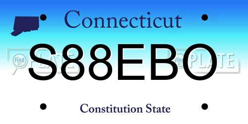 S88EBO Connecticut License Plate