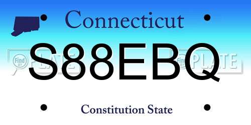 S88EBQ Connecticut License Plate